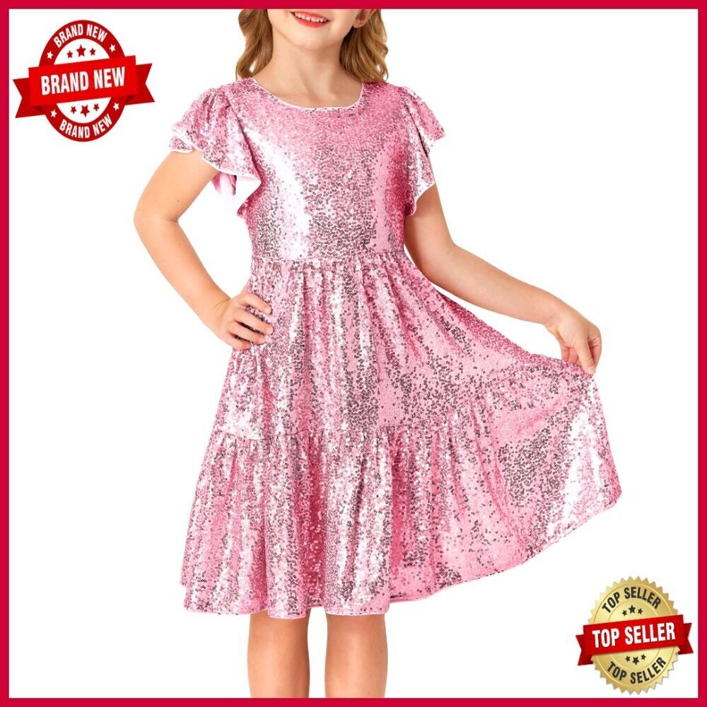Sequin Ruffle Party Dress Elegant Formal Wedding Guest Dance Bodycon - Picture 1 of 7